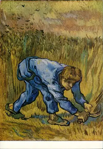 Ansichtskarte  Künstlerkarte Vincent van Gogh: de maaier, St. Remy 1889 1960