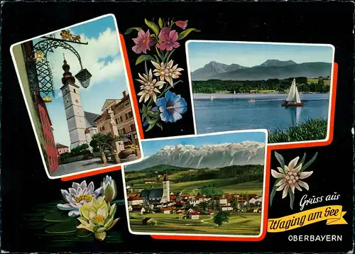 Ansichtskarte Waging am See Mehrbildkarte mit Ortsansichten 1964