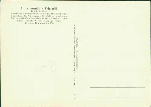 Ansichtskarte  Künstlerkarte: Die Altweibermühle zu Trippstrill 1950