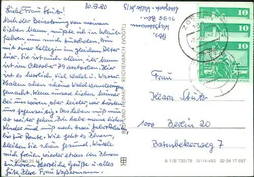 Zesch am See-Zossen DDR Mehrbildkarte Grusskarte mit 4 Ortsansichten 1980/1979