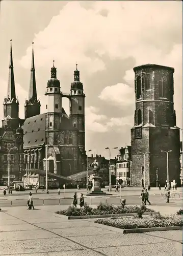 Ansichtskarte Halle (Saale) Marktplatz zur DDR-Zeit 1971/1969