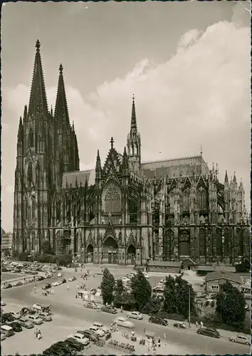 Ansichtskarte Köln Dom, Südseite 1955