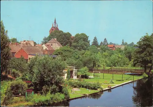 Ansichtskarte Alt Ruppin-Neuruppin Blick auf die Kirche und Gärten 1983