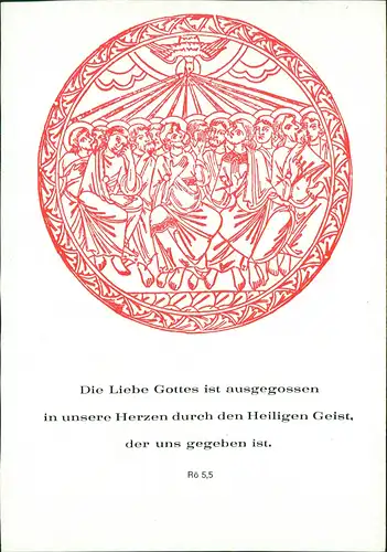 "Die Liebe Gottes ist ausgegossen" Fotokarte eines Geistlichen 1960