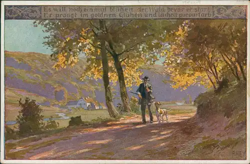 Ansichtskarte  Künstlerpoſtkarte von Paul Hey. Herbst 1923