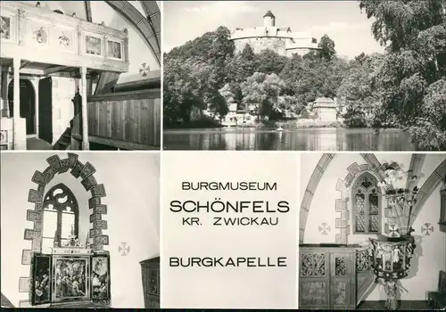 Ansichtskarte Schönfels-Lichtentanne Fotokarte Burgmuseum, Kapelle MB 1985