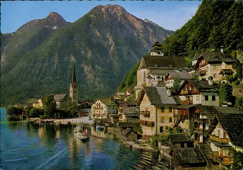 Ansichtskarte Hallstatt Totale 1973