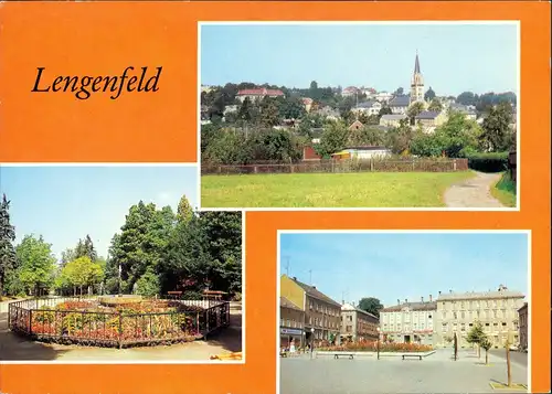 Ansichtskarte Lengenfeld (Vogtland) Teilansicht, Stadtpark, Markt 1981/1988