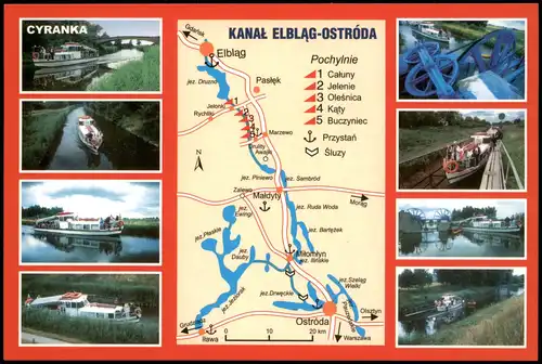 Postcard Polen Polska ELBLĄG-OSTRÓDA-KANAL CYRANKA MB 2009