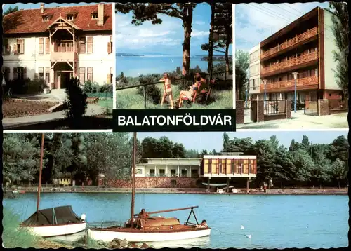 Postcard Balatonföldvár Mehrbild: Hotels, Balaton, Hafen 1978