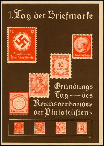 1. Tag der Briefmarke - Ganzsache Reichsverband der Philatelisten 1933