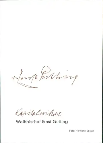 Weihbischof Ernst Gutting  Geistliche Religion Kirche ori. Autogramm 1986