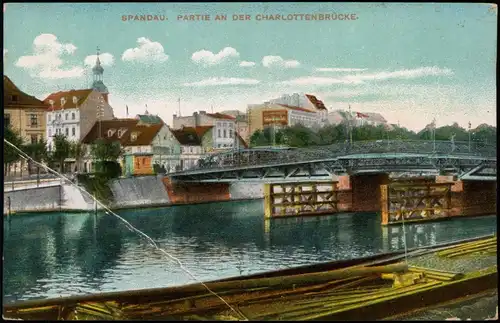 Ansichtskarte Spandau-Berlin Partie an der Charlottenbrücke 1914