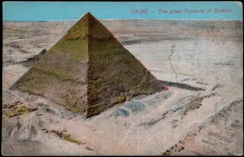 Postcard Kairo القاهرة The great Pyramid of Chefren 1913