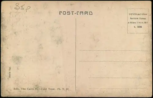Postcard Kairo القاهرة The great Pyramid of Chefren 1913