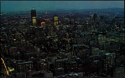 Postcard Johannesburg at Night 1978