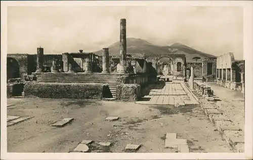 Cartoline Pompei Tempio di Giove ed Arco di Nerone 1930