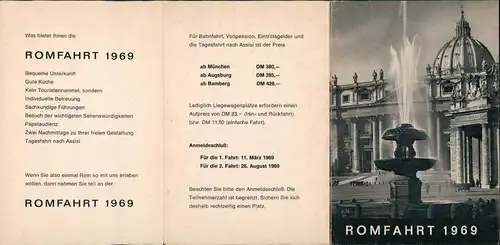 Cartoline Rom Roma Anmeldekarte - Romfahrt 1969