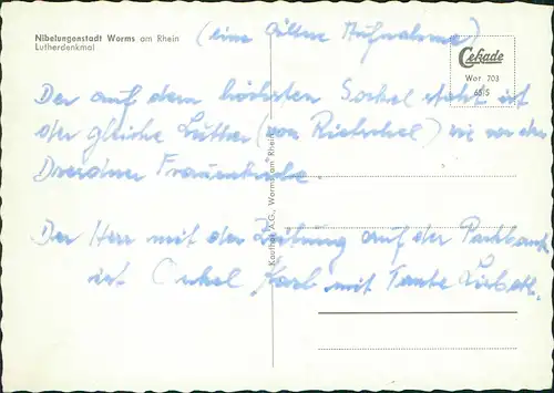 Ansichtskarte Worms Lutherdenkmal 1965