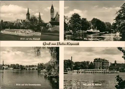 Köpenick-Berlin DDR Mehrbild-AK mit Schiffen und Stadtteilansichten 1973
