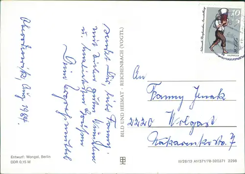 Glückwunsch Schulanfang Einschulung DDR Karte zum Schulanfang 1984