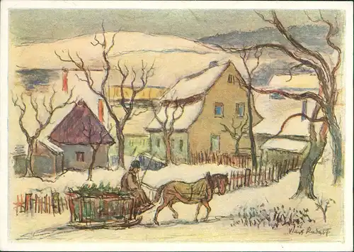 Ansichtskarte  Künstlerkarte: RADOSTNÉ VÁNOCE A ŠŤASTNÝ NOVÝ ROK 1970