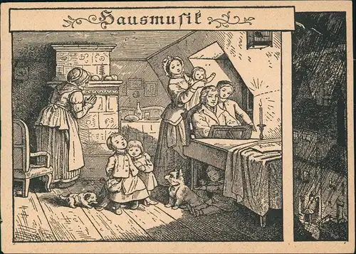 Ansichtskarte  Künstlerkarte Künstler LUDWIG RICHTER: Hausmusik 1940