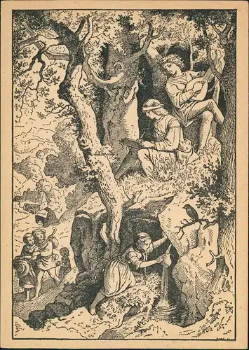 Künstlerkarte Künstler LUDWIG RICHTER: "Die Sonne Homers" 1940