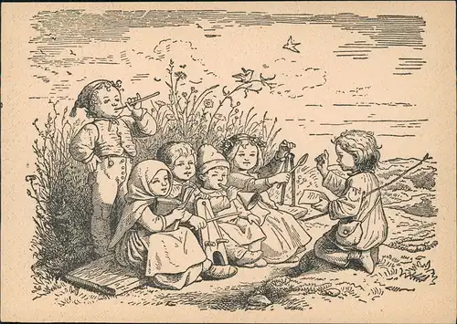 Ansichtskarte  Künstlerkarte Künstler LUDWIG RICHTER: Kinderkonzert 1940