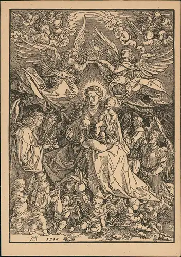 Künstlerkarte Künstler ALBRECHT DÜRER: Gekrönte Madonna 1940