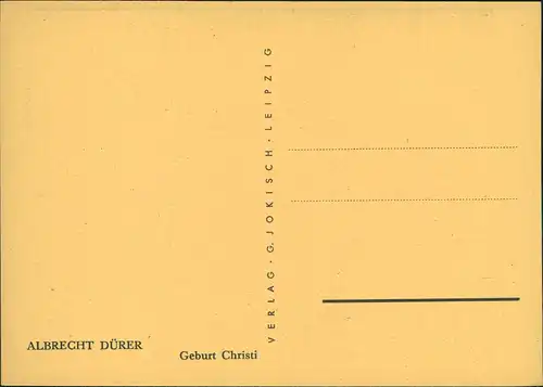 Ansichtskarte  Künstlerkarte Künstler ALBRECHT DÜRER: Geburt Christi 1940