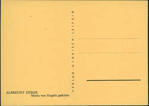 Künstlerkarte Künstler ALBRECHT DÜRER: Maria von Engeln gekrönt 1940
