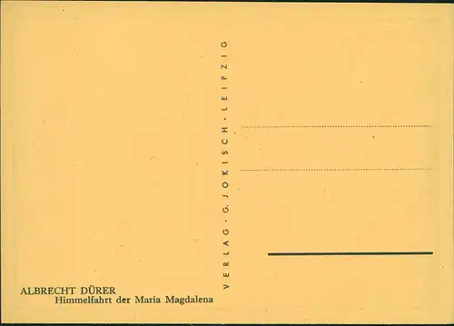 Künstlerkarte Künstler ALBRECHT DÜRER: Himmelfahrt der Maria Magdalena 1940
