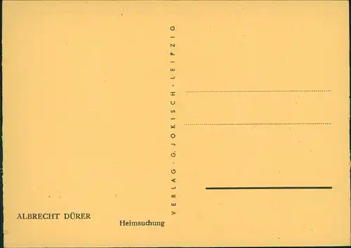 Ansichtskarte  Künstlerkarte Künstler ALBRECHT DÜRER: Heimsuchung 1940