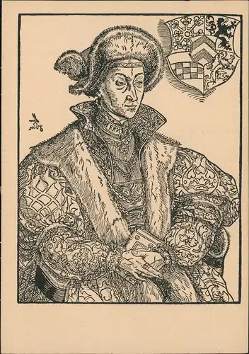 Künstlerkarte  Cranach Sibylla von Jülich Johann Friedrich   Beständigen 1930