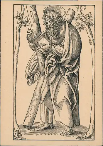 Künstlerkarte Gemälde: Lukas Cranach "Der Apostel Andreas" 1930