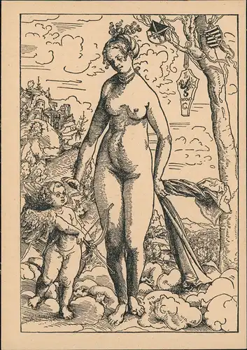 Ansichtskarte  Künstlerkarte Gemälde: Lukas Cranach Venus und Amor 1930