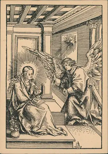 Ansichtskarte  Künstlerkarte Gemälde: Lukas Cranach "Die Verkündigung" 1930