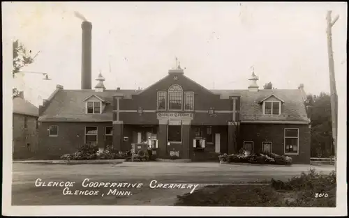Postcard Glencoe GLENCOE COOPERATIVE CREAMERY 1933
