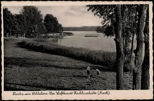 Ansichtskarte Zechlinerhütte-Rheinsberg Partie am Schlabornsee 1955