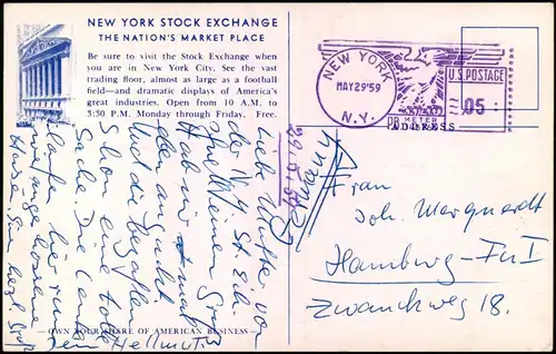 Manhattan-New York City Stock Exchange (Börse) Innen Handelsplätze Händler 1959