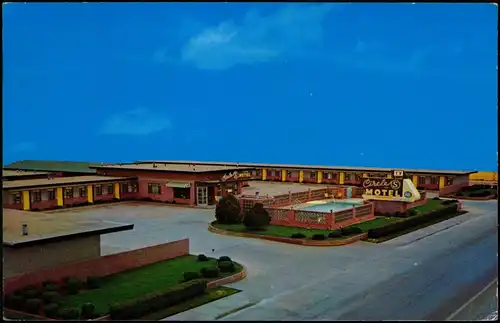 Postcard Laramie Circle Motel Grand Avenue 1969