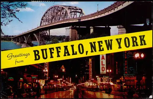 Buffalo Multi-View with Bridge (Brücke) und City by night (Stadt bei Nacht) 1957