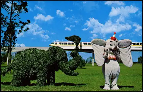 Orlando Walt Disney World, Dumbo Elephant, Magic Kingdom Train,  Lane 1981