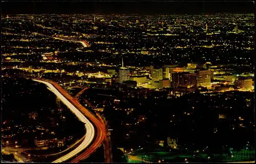 Hollywood Night Scene from Hollywood Hills, Freeway, Hollywood Bowl 1979