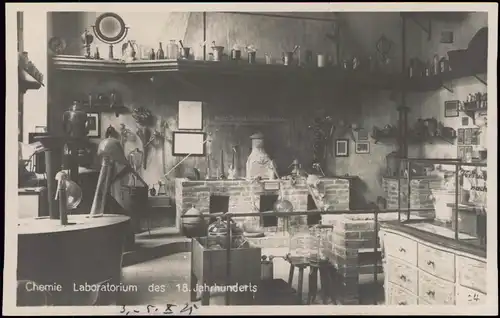 München Chemie Laboratorium des 18. Jahrhunderts Offizielle Postkarte 1910