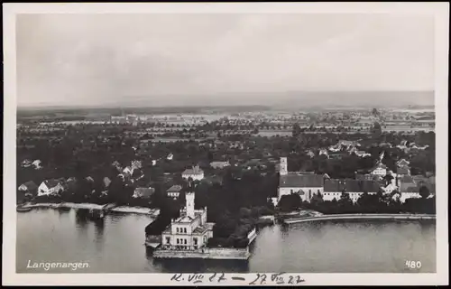 Langenargen am Bodensee Luftbild Panorama Totale vom Flugzeug aus 1927