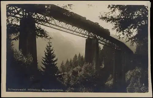 Breitnau Schwarzwald. Höllsteig, Ravennabrücke - Eisenbahn 1928