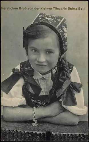 Herzlichen Gruß von der kleinen Tänzerin Selma Belli Tänzer / Schauspiel 1916