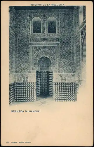 Postales Granada Granada Alhambra Interior de la Mezquita 1909